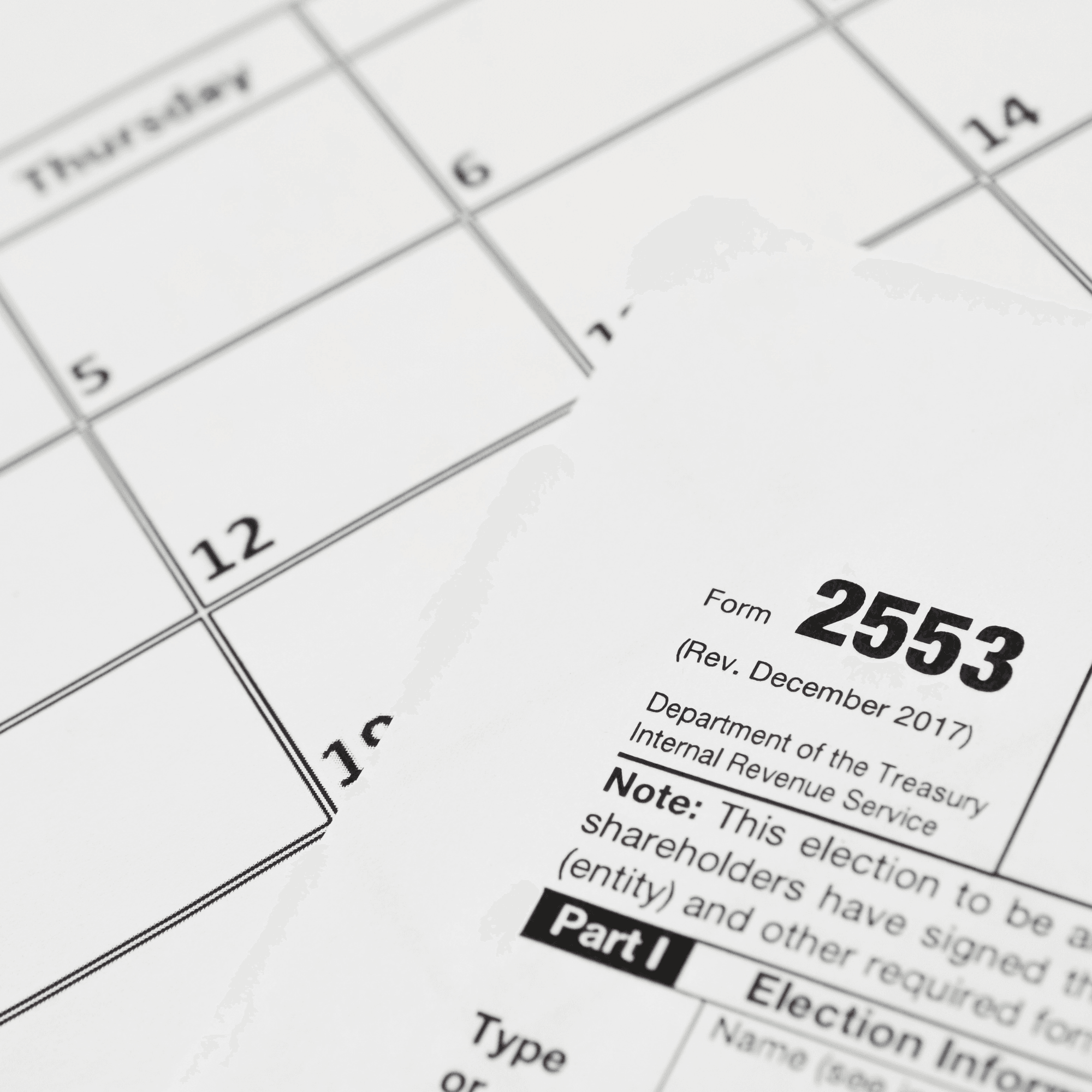 image of IRS form 2553 to illustrate s corp filing as a service